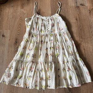 Urban Outfitters Cream Tiered Peasant Cottage Core Mini dress Size‎ S